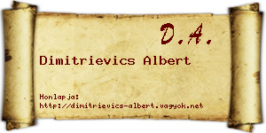 Dimitrievics Albert névjegykártya